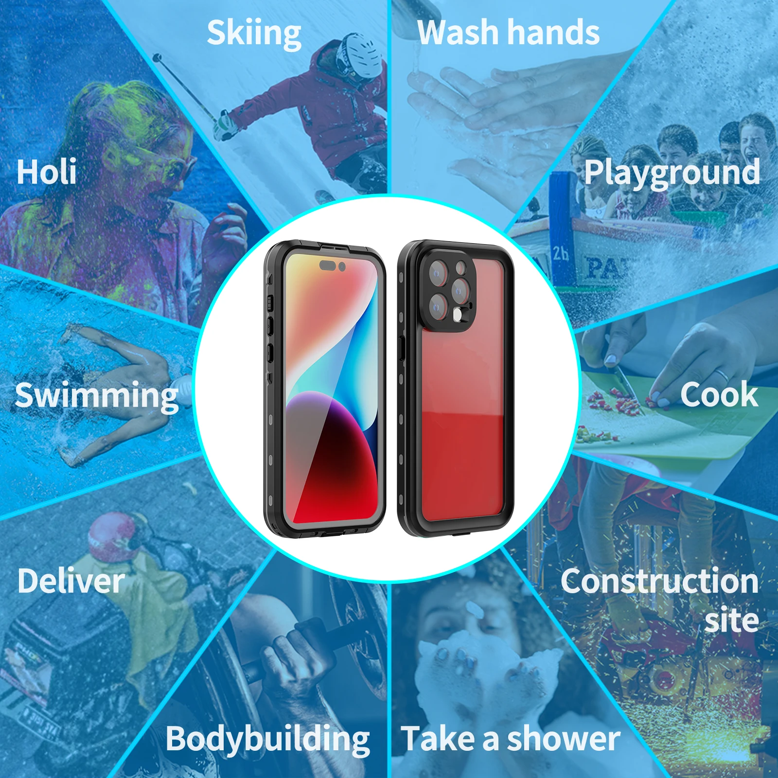 Shellbox Premium 360-Degree Ultra-Durable Waterproof Phone Case with Lanyard