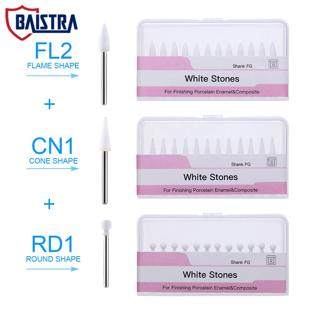 36Pcs Dentistry Drill Dental Composite Resin Polisher Shank FG White