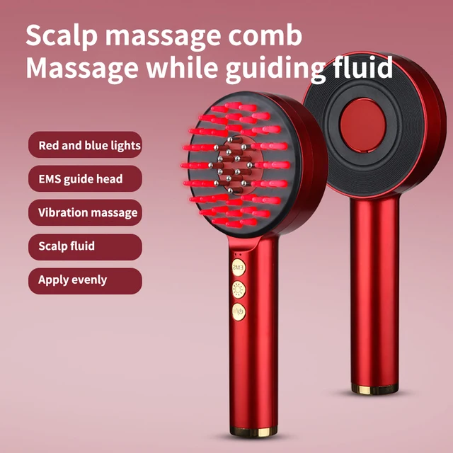 Electric Vibration Massage Comb Red Light Therapy Hair Growth Massage Scalp Brush Anti Hair Loss Liquid Oil Applicator Hair Care