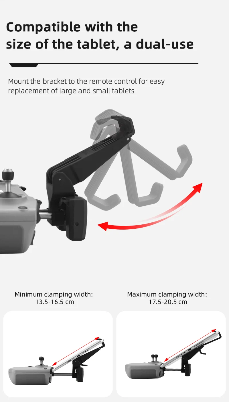 Compatible with the size of the tablet, a dual-use Mount the bracket to the remote