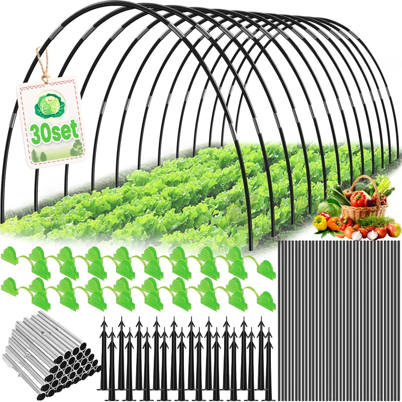 Greenhouse Arch Sets Garden Plant Hoop Arch Shed Bracket Reusable Fibreglass Grow Set Seedling Vegetable Grow Tunnel Supports