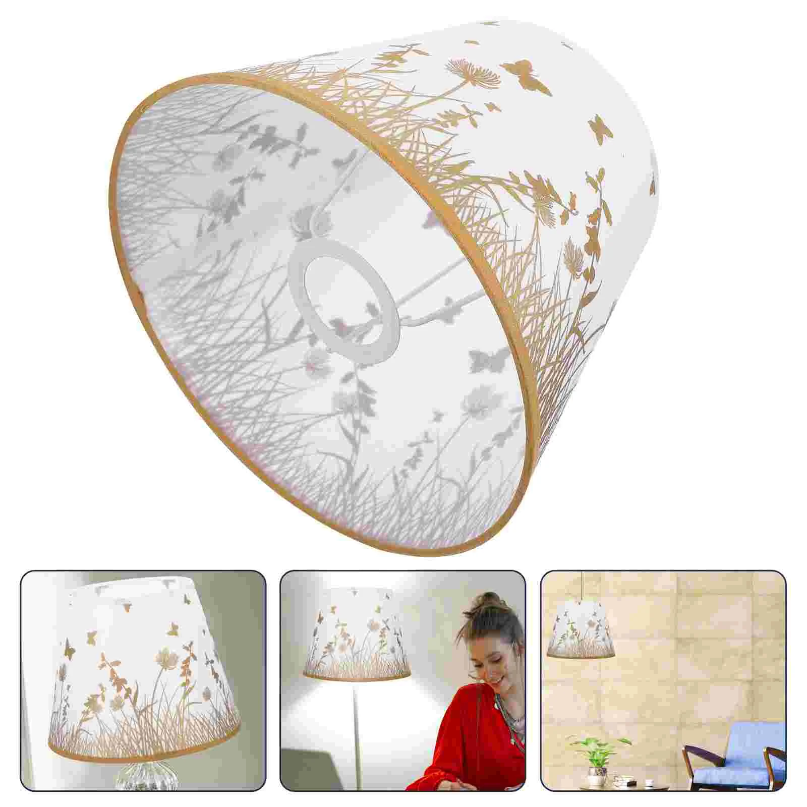 

Table Lamp Fabric Lampshade E27 Fashionable Lamp Decoration Lamp Cover Household Lamp Screen DIY (Beige)