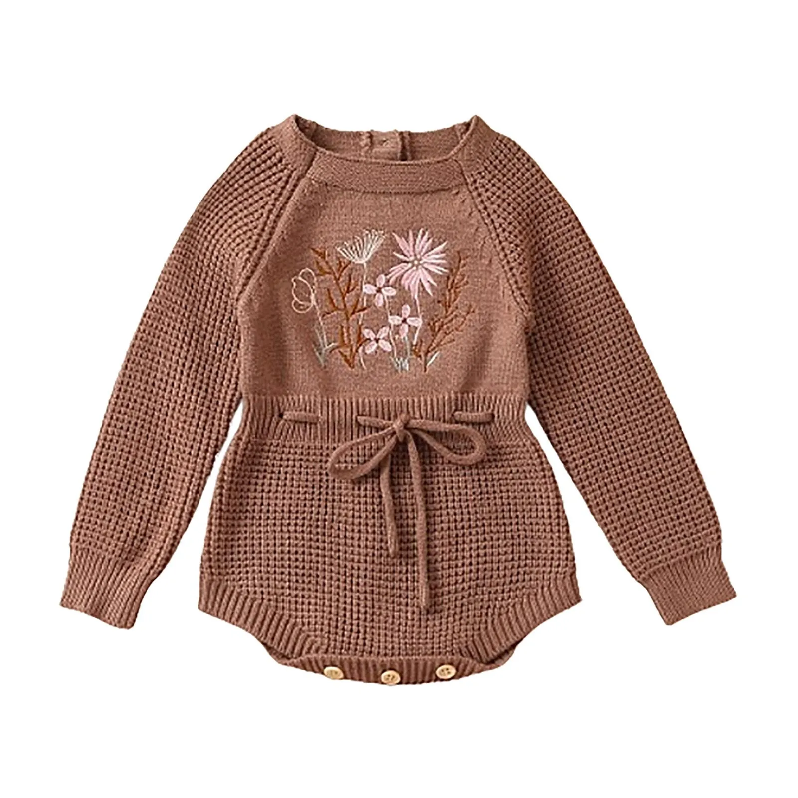 Girls Sweater One-piece Crawling Suit Children's Crawling Suit Baby Clothes Romper Autum knitted sweaters Overalls Side Opening