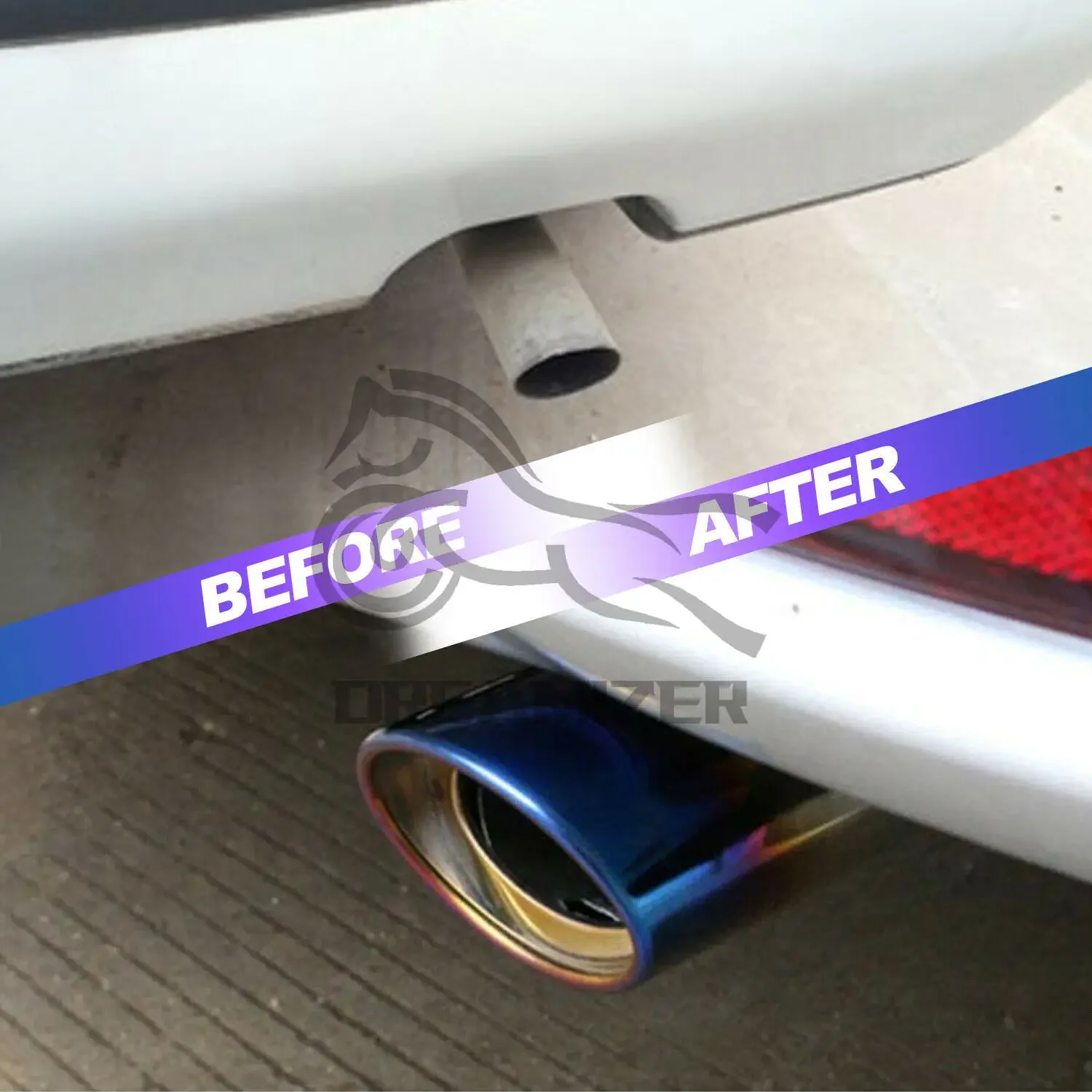 1PCS 63MM Straight/Bend Universal Car Exhaust Nozzle Muffler Tip Pipe Round TailPipe Stainless Steel Car Tuning