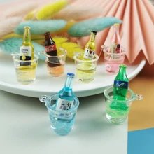  ApeUr 10pcs Luminous Iced Drink Resin Charms Cold Beer Beverage Pendants for Jewelry Making Keychain Floating DIY Craft 