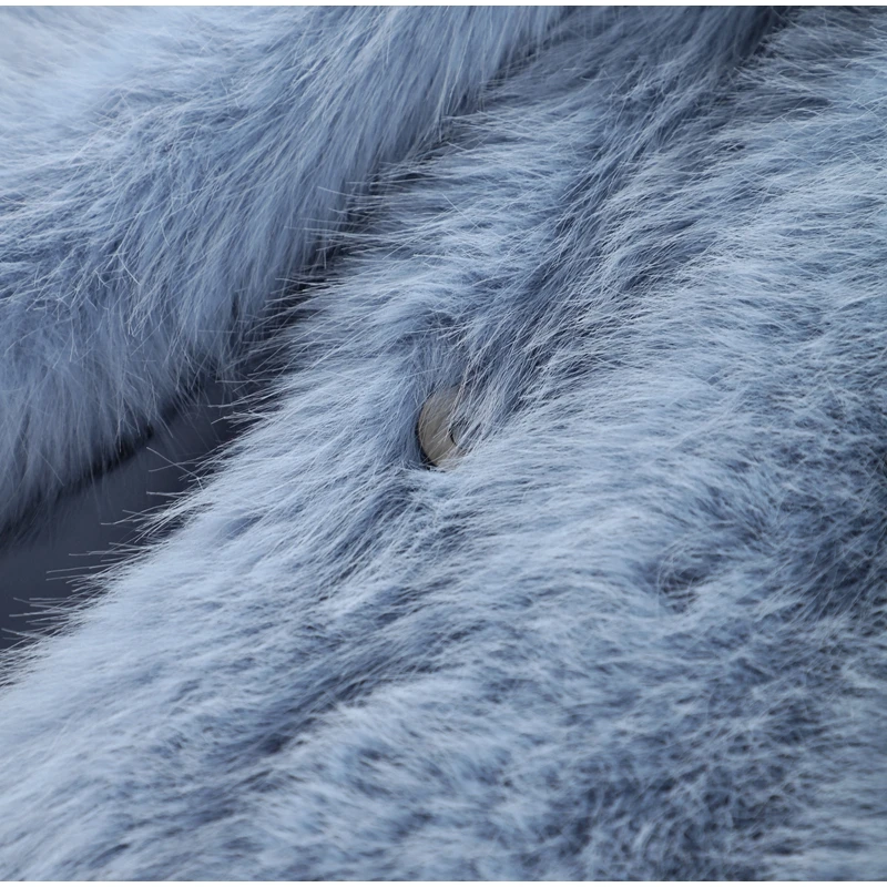 Fashion Faux Fur Jacket Coat Women Warm Fluffy Loose Long Sleeve Lapel Female Overcoat Winter Yellow Lady Street Outwear