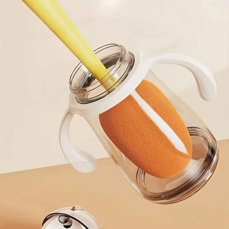 Cleaning Brush 1Pc Long-handled Sponge Cup Brush Bottle Brush Milk Bottle Cup Scrubber Glass Cleaner Three in One Cleaning Tools