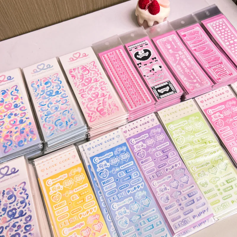 4/5/6Pcs Full Set Ins Hot Cute Junk Journal Stickers Decor Scrapbooking Lable Idol Kpop Stationery Postcards Kawaii Sticker Tool