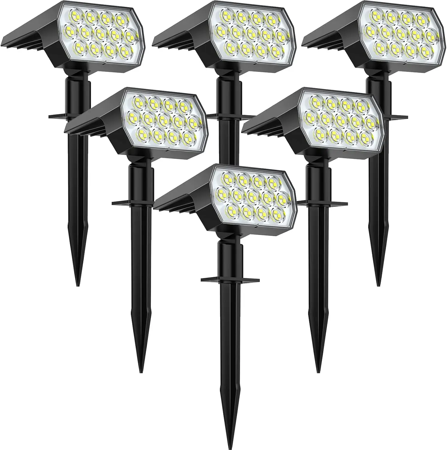 Luzes Solares ao Ar Livre 52 LED 3 Modos Holofotes IP65 para Parede, Passarela e Quintal