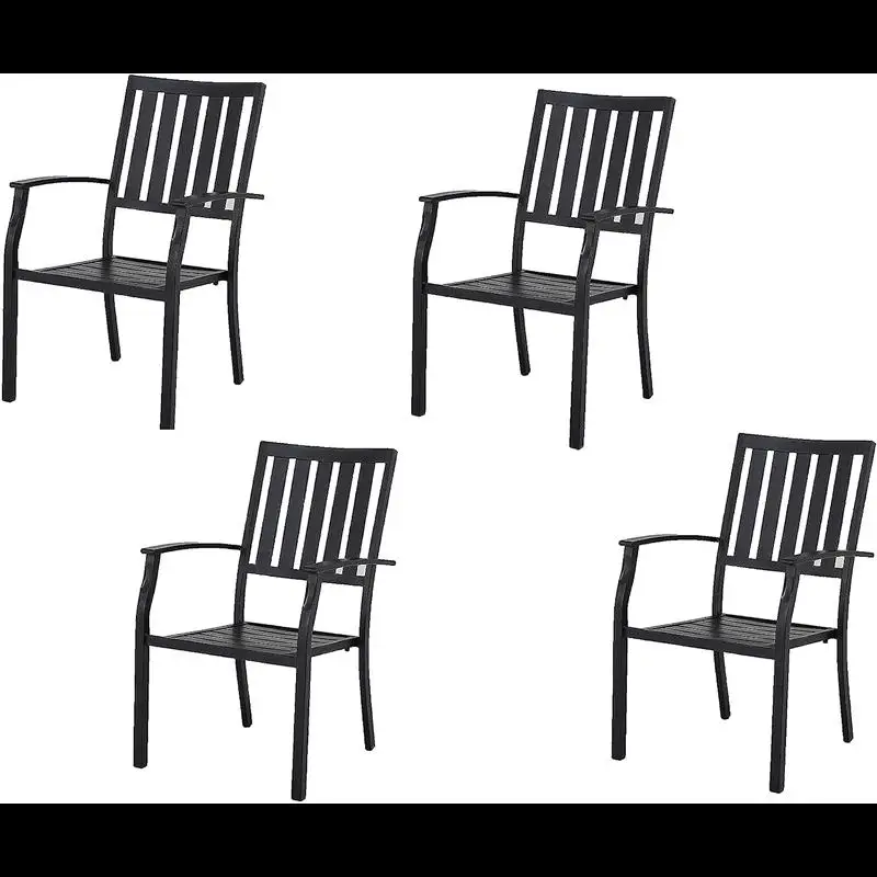 

Chairs Set,Patio Furniture Sets,Outdoor Dining Chair,Patio Chairs,Steel,Set of 4,Stacking,Outside,Backyard,