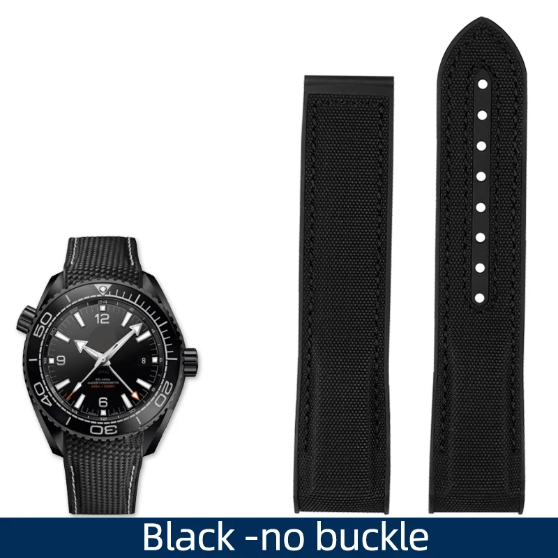 Nylon Rubber Watchband with Deployant Clasp - Silicone Strap Accessory