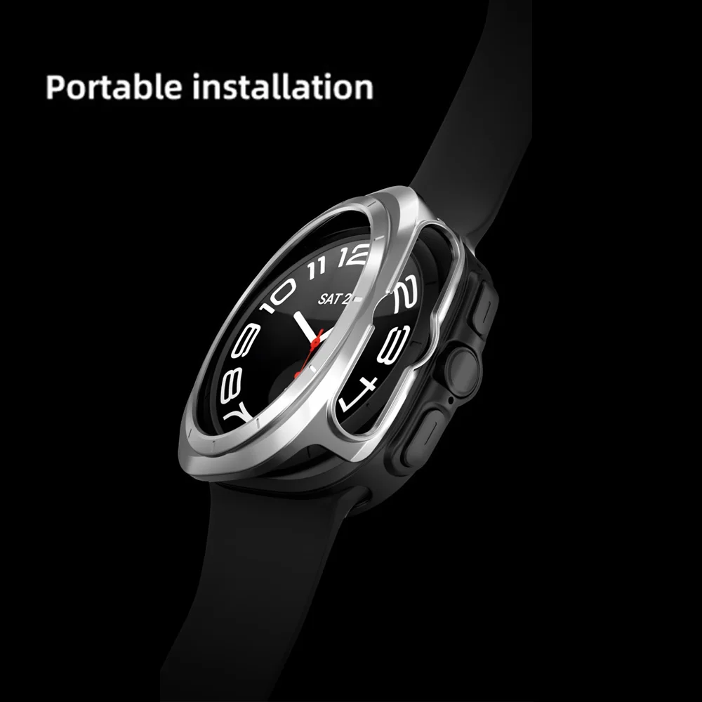 Enhanced Protective PC Case for Smartwatch - Hollow Frame Hard Bumper Cover