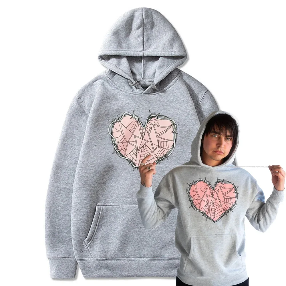 

Sam and Colby-Couples Web Heart Print Sweatshirt, Popular Hoodies, Streetwear Y2K, Hooded Pullovers, Autumn Fashion, XplR 2024