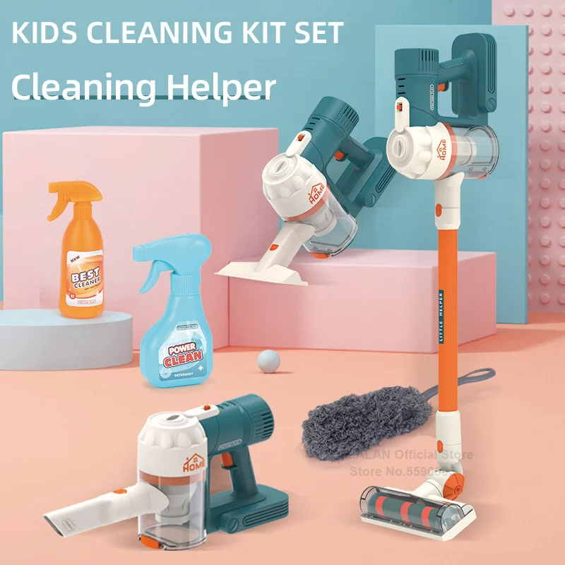 Toy Electric Vacuum Cleaner Children Educational Simulation Household Appliances Dust Catcher Pretend Play Toys For Kids 6