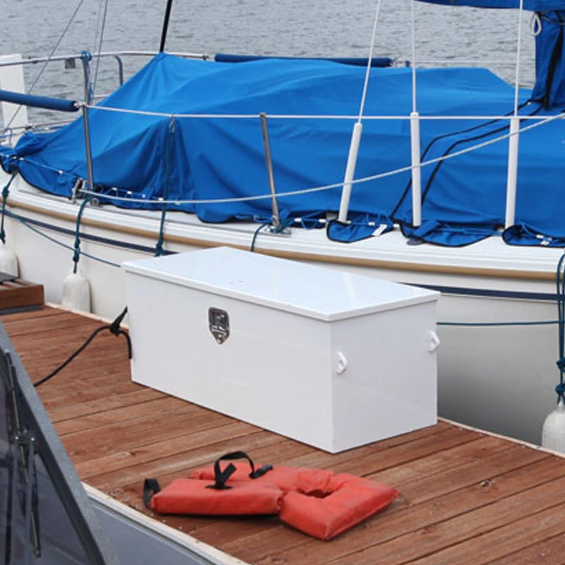 Outdoor High Quality Safety Storage Box Frp Fiberglass Marina Accessories Boat Gear Dock Box Outdoor Furniture