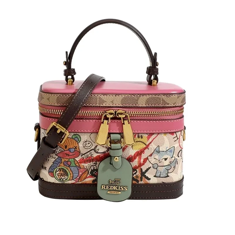 New minimalist and fashionable small handbag, contrasting color women's bag, high-end carriage single shoulder crossbody handbag