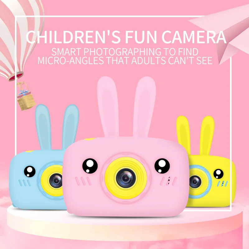 Cartoon Rabbit Camera Toys for Kids 2 Inch HD Screen Educational Portable Video Digital Camera SLR for Children Gift