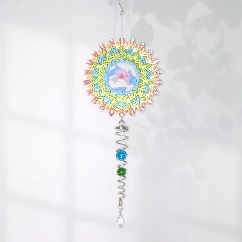 Wind chime mandala 3D rotating wind chime wind turns home garden pastoral gradient decoration creative hanging ornaments 3