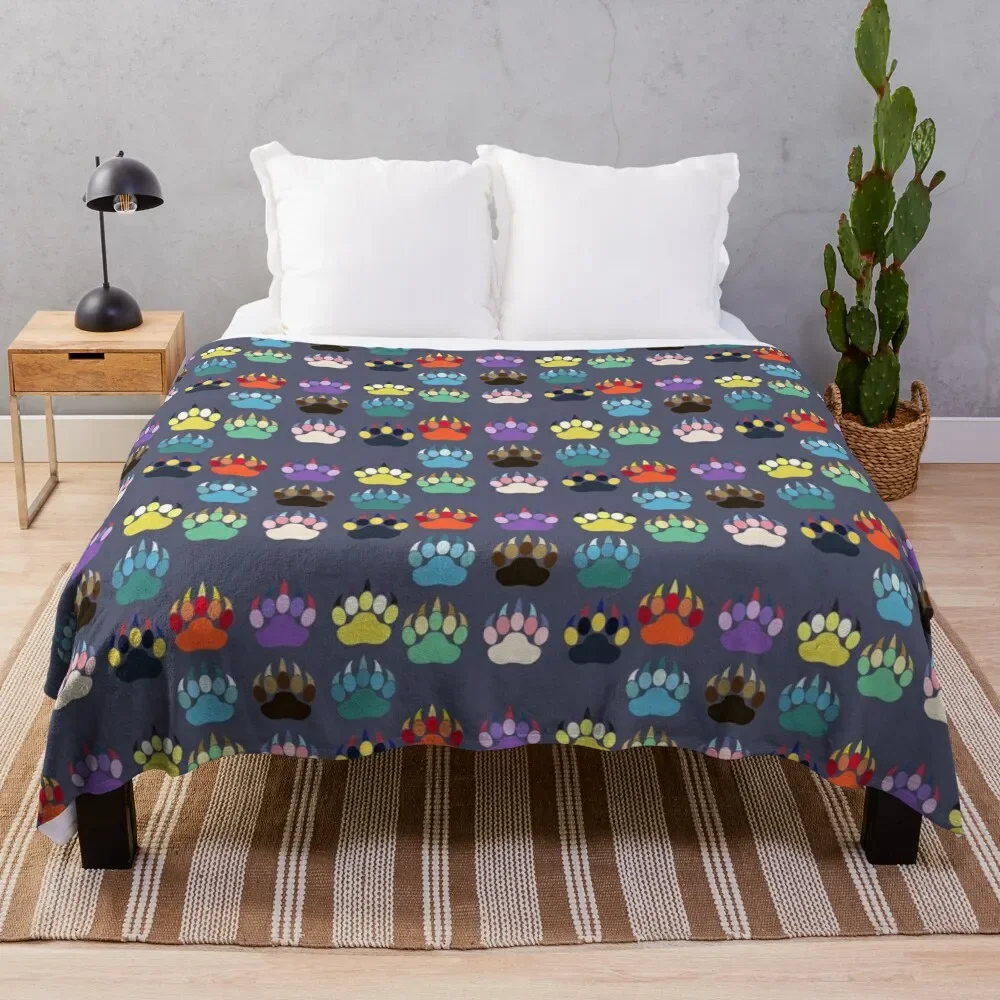Evolution Paws (bold) Throw Blanket Retros For Decorative Sofa Luxury Throw Weighted Blankets