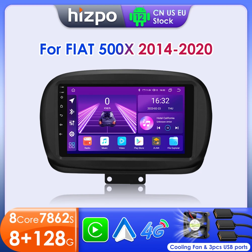 Hizpo 7862 Autoradio Per Fiat 500X 2014 - 2020 Wireless Carplay Android Auto Auto Sistemi Intelligenti Stereo Bt No 2 Din 2Din Dvd