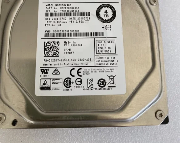 For MG03SCA400 012GYY 4T SAS 7 2K 3 5 6G server hard drive