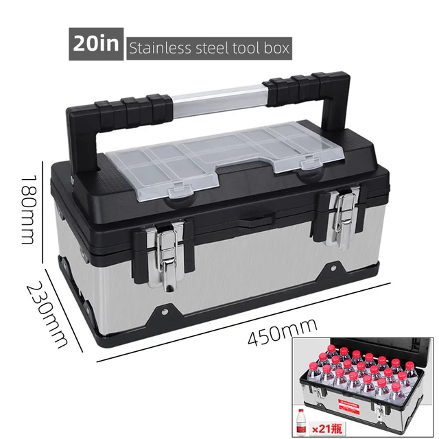 Tool Box Stainless Steel Tool Box Portable Hardware ToolBox Suitcase