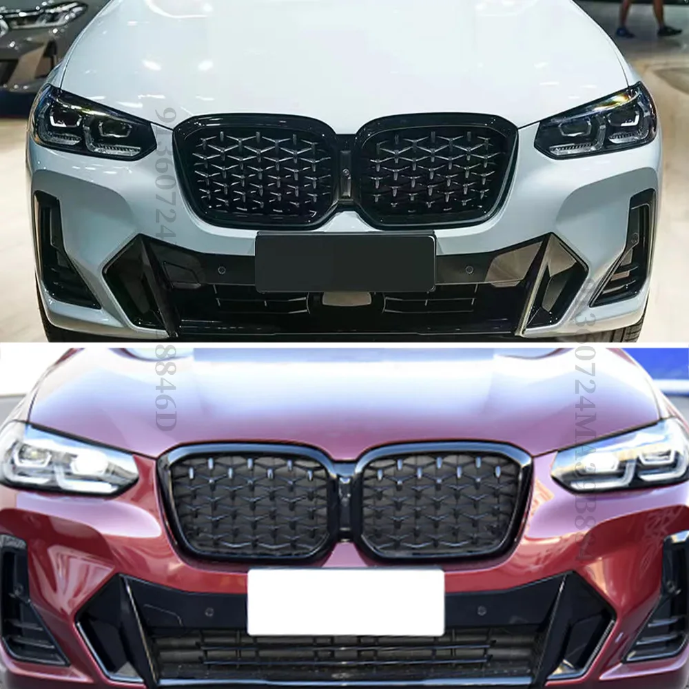 EIN Paar Für BMW X3 G01 G08 X4 G02 2017-2020 Auto Diamant Grills Front  Niere Grill Chrome Mesh grille Auto Zubehör - AliExpress