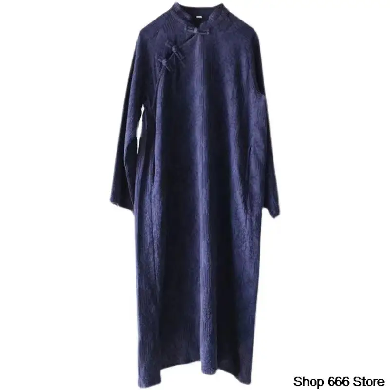 Traditional Chinese Women's Cheongsam Cotton Linen Robe New Female Robe Retro Femeal Top Skirt Shirt HanfuTang Suit Party Dress