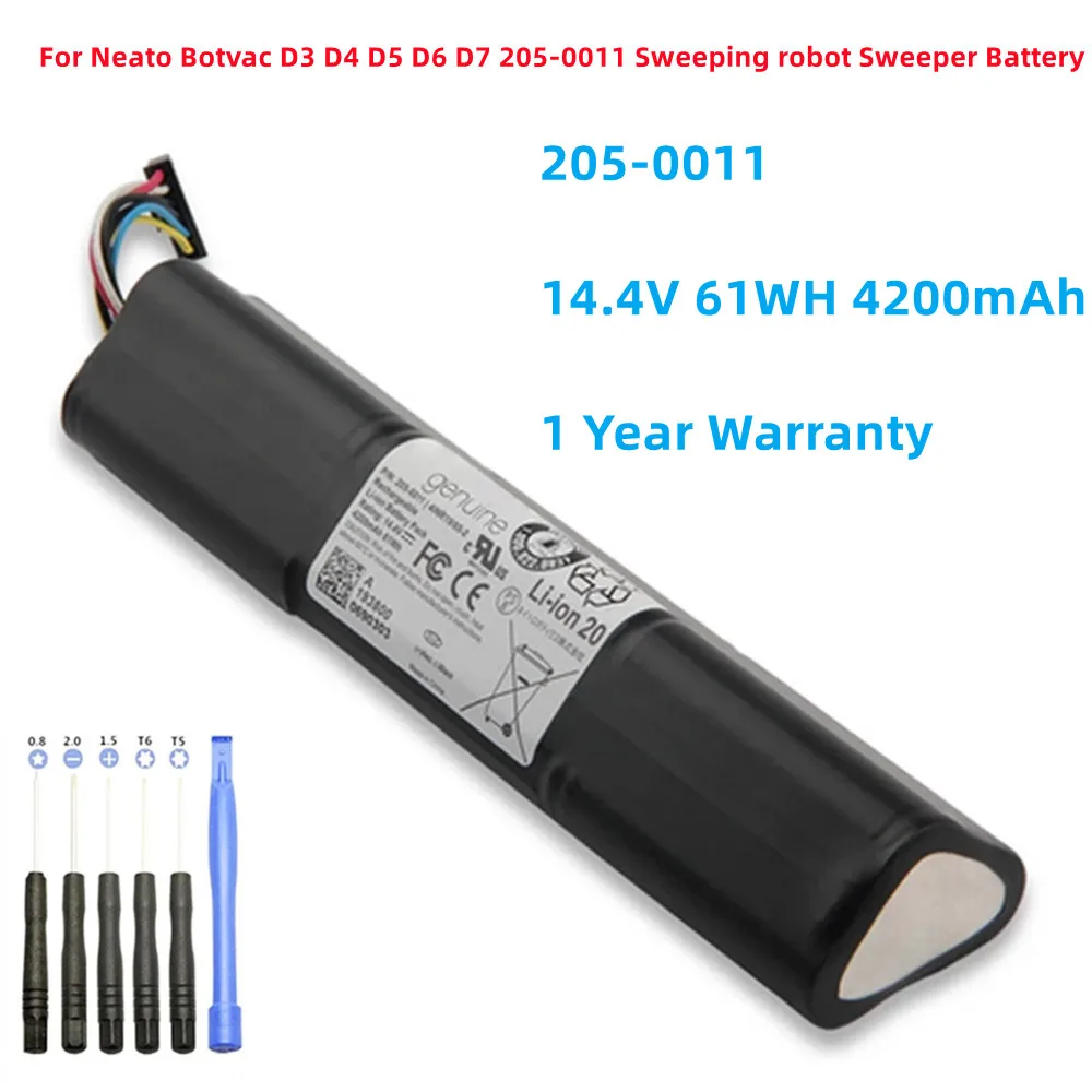 205-0011 Battery For Neato Botvac D3 D4 D5 D6 D7 205-0011 Sweeping robot Sweeper Battery 14.4V 61WH 4200mAh
