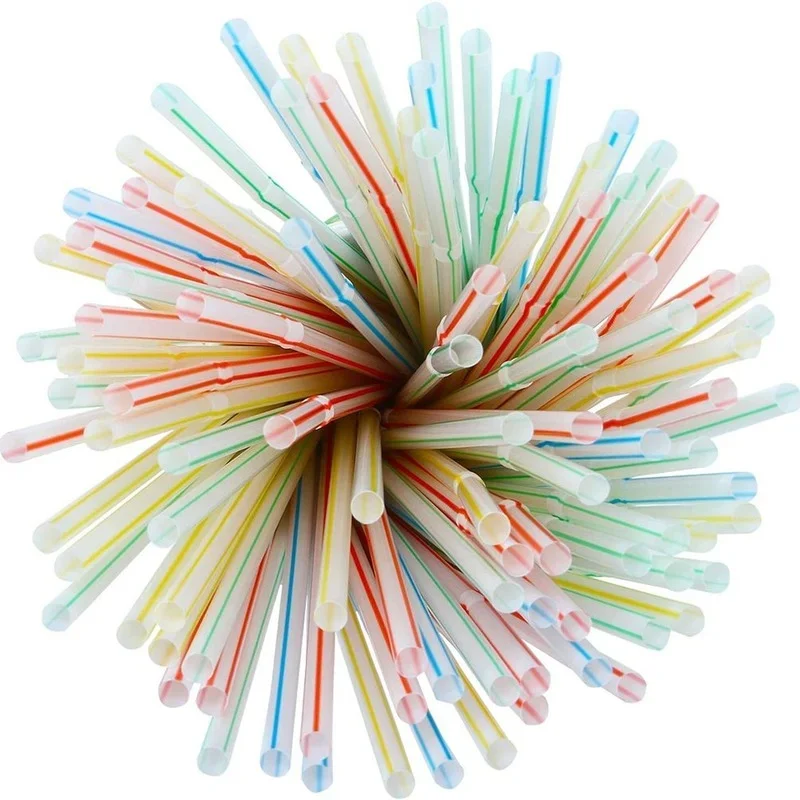 Disposable plastic straws 500PCS party event Flexible Kitchen beverage store accessories disposable plastic straws