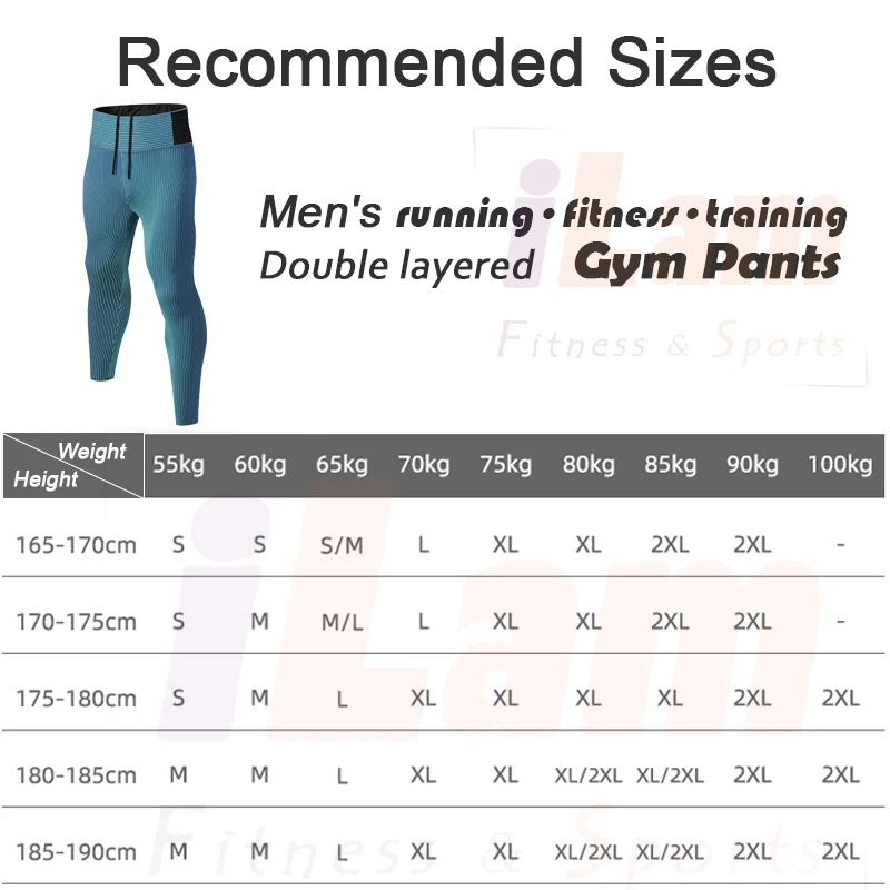 Men's Running Sweat pants,Double layer Tight fitting High Elastic Breathable Marathon Track and Field Training Fitness Gym Pants