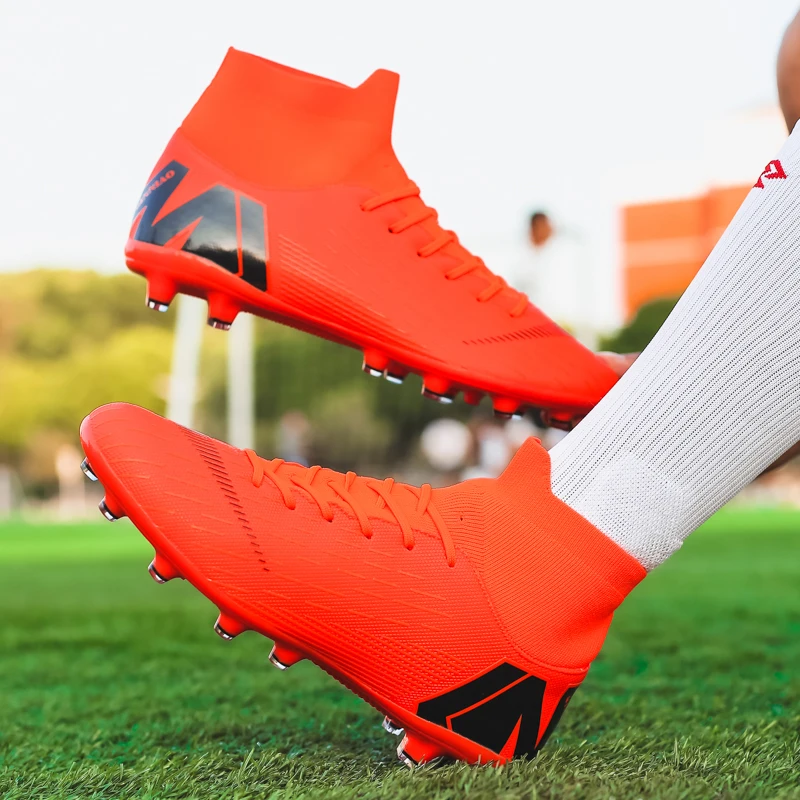 Men Soccer Shoes Cleats Adult Ankle Anti-Slippery Futsal TF/FG Grass Training Sport Football Boots Non-Slip Light football shoes