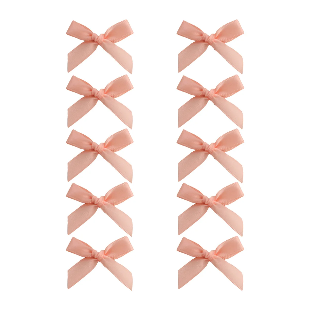 Pack of 10 Adorable Mini Ribbon Bow Hair Clips for Girls - Korean Style Hairpins & Barrettes