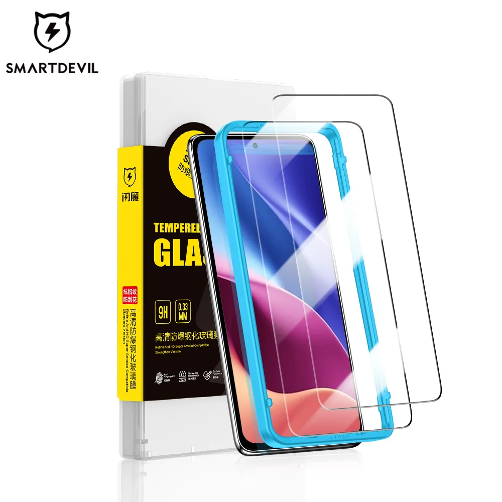 SmartDevil Screen Protectors for Redmi Turbo3 Note 12 Turbo Pro 11 11S 10 5G Tempered Glass HD Anti Blue Ray With Tool