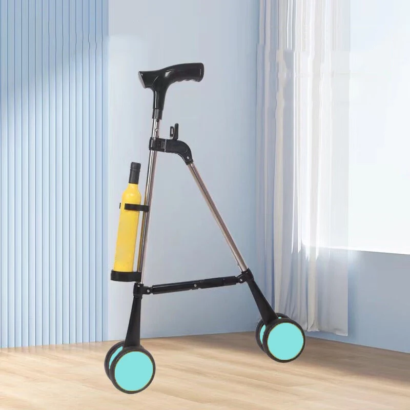 

Elderly crutches with wheels Mobile folding crutches shopping Walking aids Gifts to Elderly