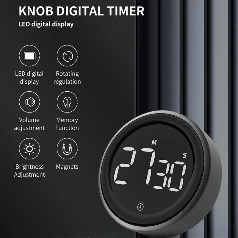 Xiaomi Mijia LED Screen Digital Kitchen Timers Rotate The Shower Timer  Magnetic Tabletop Study Timer Accessoires De Cuisine Tool