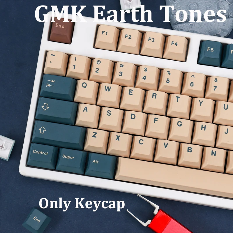 Gmk-terra Tons Grande Conjunto Keycap Cereja Perfil Dye-sub Inglês Keycaps para Teclado Mecânico 61 64 68 75 84 87 Layout - Imagem 5