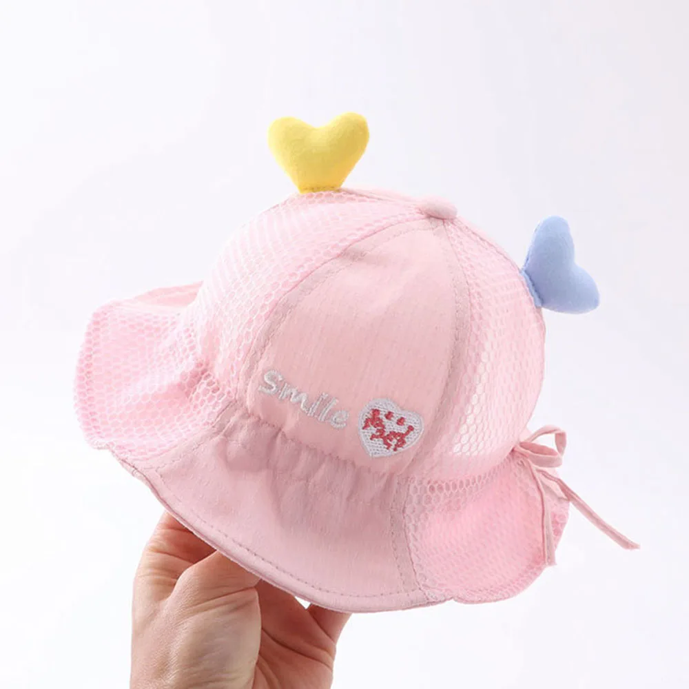 High Quality Love Decoration Baby Cute Bucket Hat Spring Autumn Thin 3-24 Month Summer Sun Shading Cotton Lovely_voghion.com