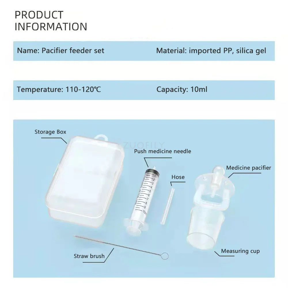 Medicine Feeder 6pcs Baby Pacifier Medicine Dispenser Kit 10ml Oral Feeding Syringe Liquid Needle Feeder with Measure Cup For Infants Newborns