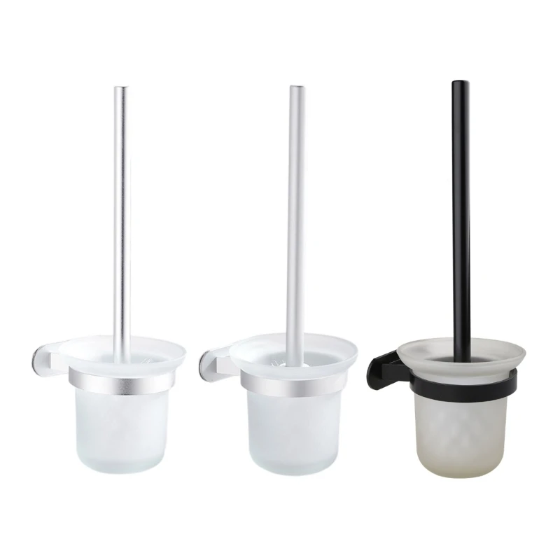 

Wall-mount Toilet Bowl Brush Soft Bristles Toilet Cleaning Brush With Glass Base