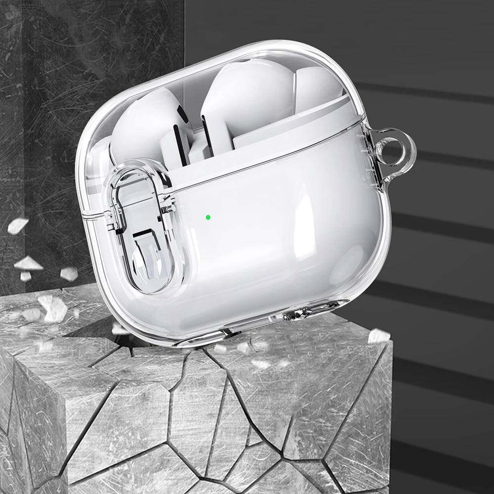 Transparent Secure Lock Earphone Cover with Hook