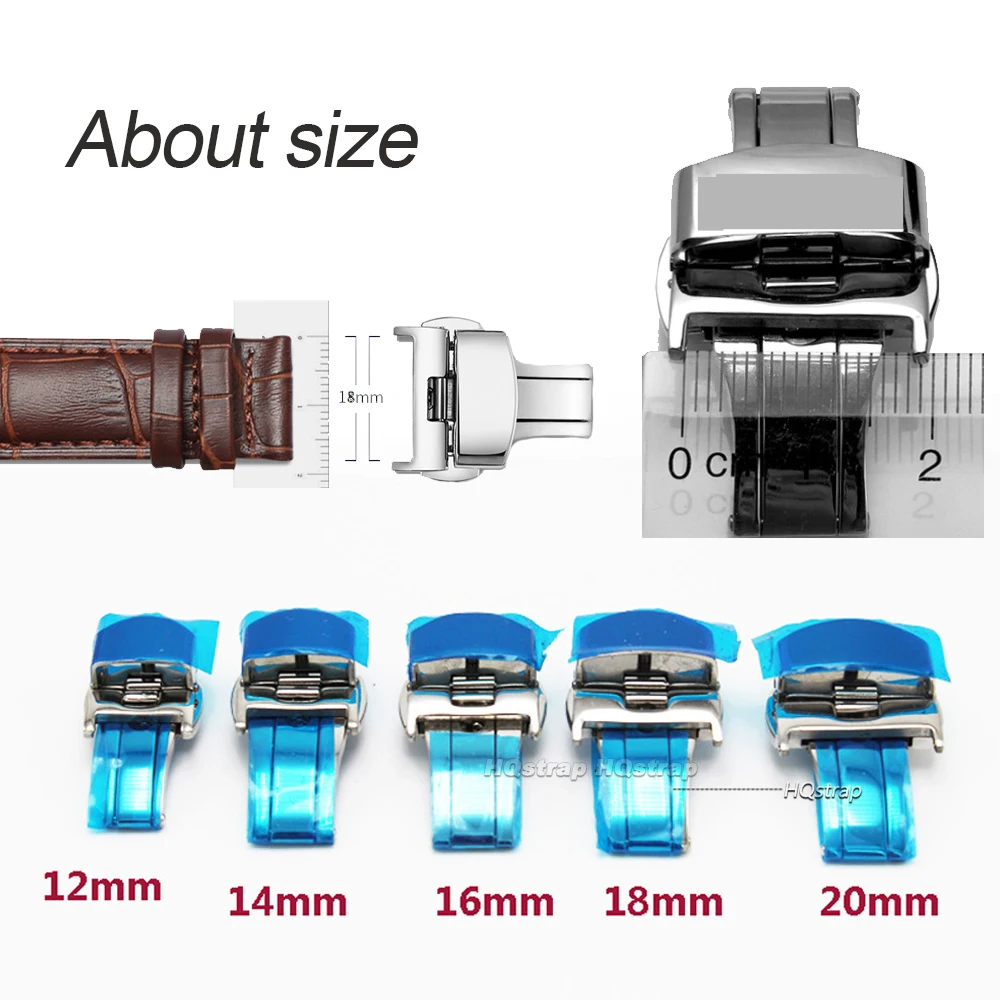 Elegant Fish Scale Pattern Stainless Steel Watch Strap Clasp with Butterfly Buckle Design