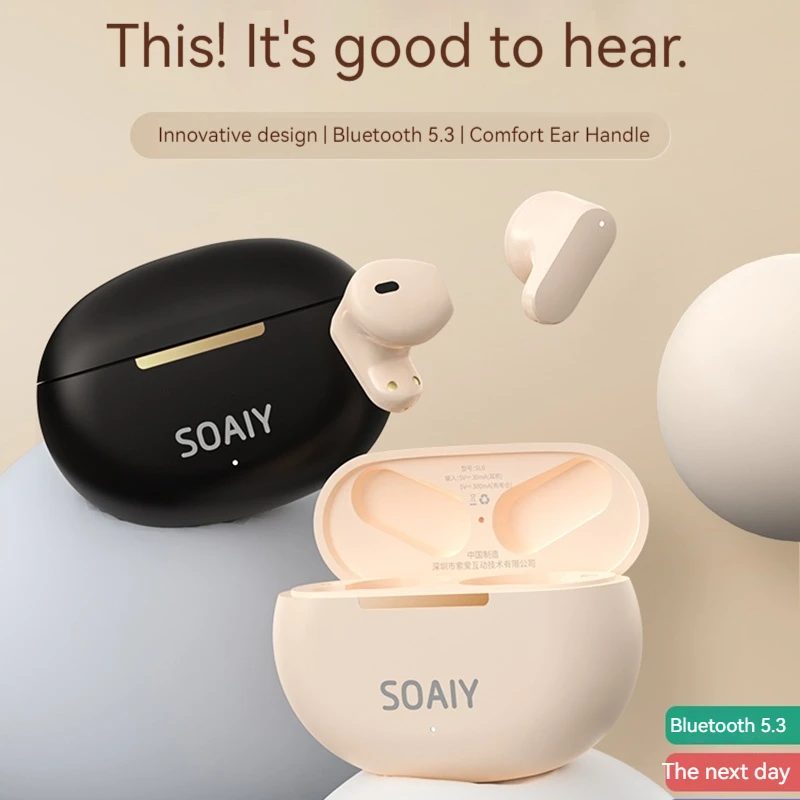 

New Soaly Sl6 Earphones Wireless Bluetooth Bilateral Stereo Sports Noise Reduction Waterproof And Dustproof Portable Earphones