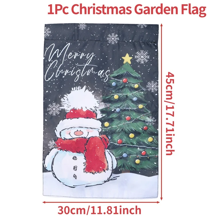 Drapeau De Jardin Avec Arbres De Noël 30,5 X 45,7 Cm Double Face