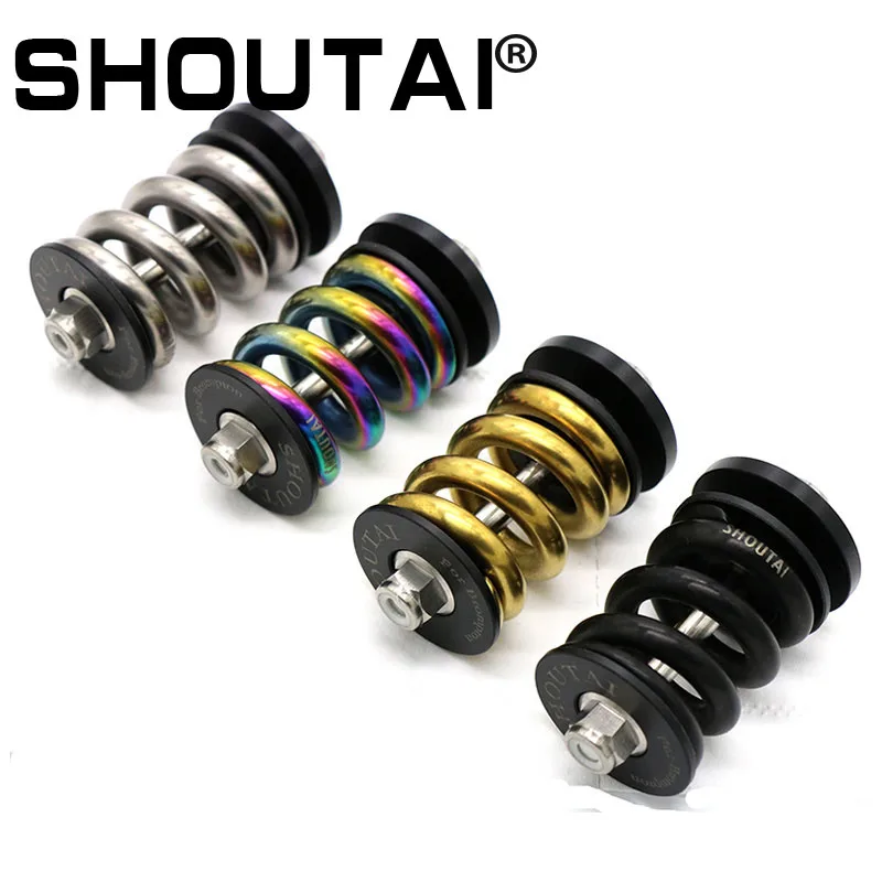 SHOUTAI Bike TC4 Titanium Alloy Spring Rear Shock Absorber for Brompton BMX Amortizer Bicycle Parts 4 Colors bike suspension shock absorber bicycle shock absorber