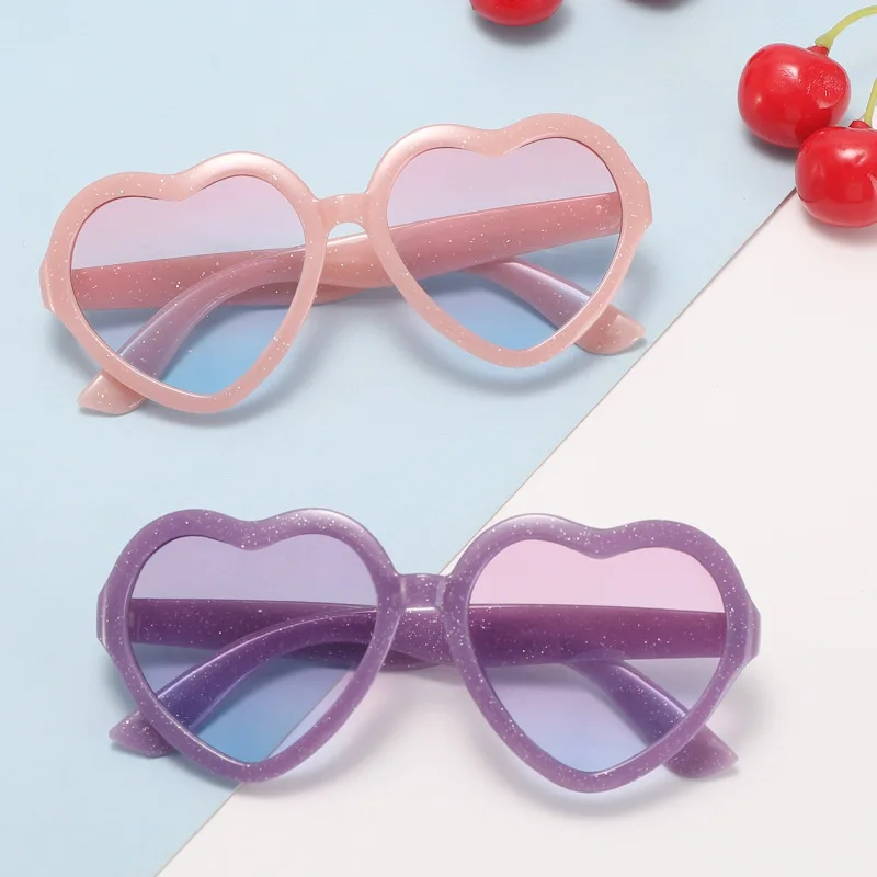 

New Kids Cartoon Heart Sunflower Fruit Rabbit Ears Sunglasses Girls Boy Children Outdoor Round Polarized UV400 Sun Glasses