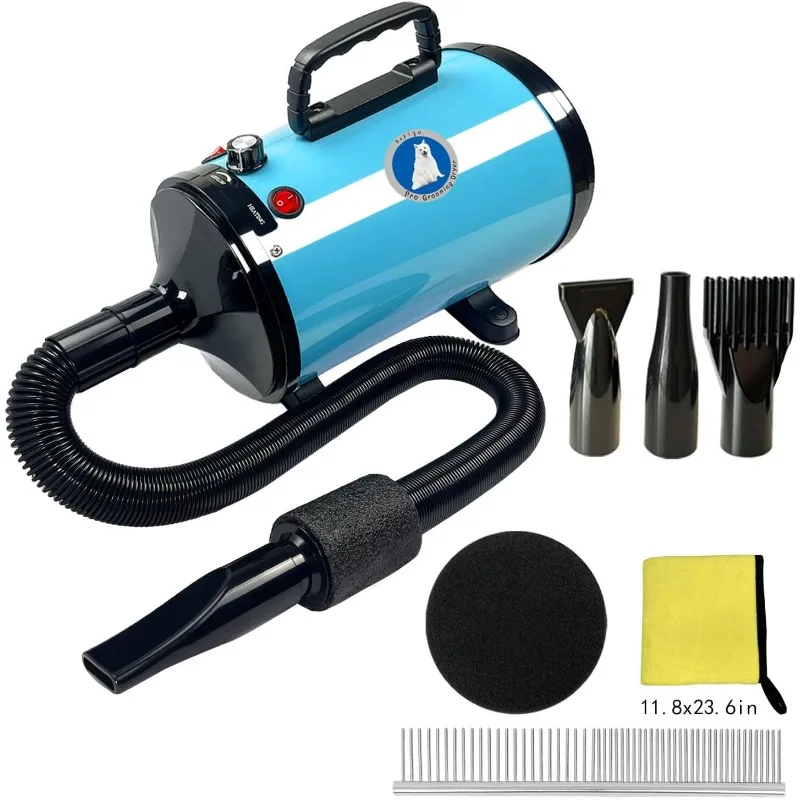 Dog Hair Dryer Pet Grooming Hair Dryer Adjustable Temperature and Speed ​​High Power Suitable for Small, Medium and Large Dogs