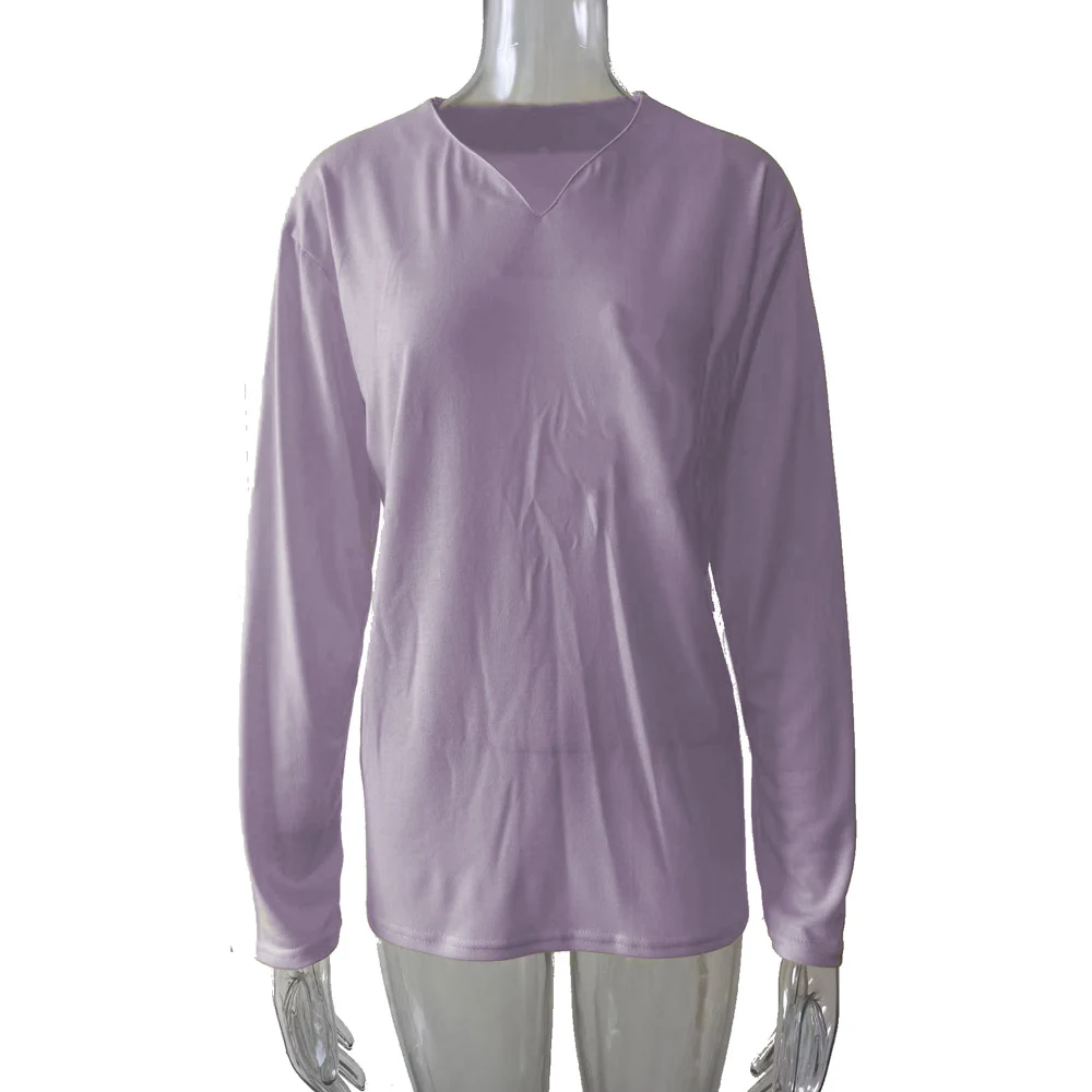 Mens Casual V Neck Long Sleeve Solid Tshirts