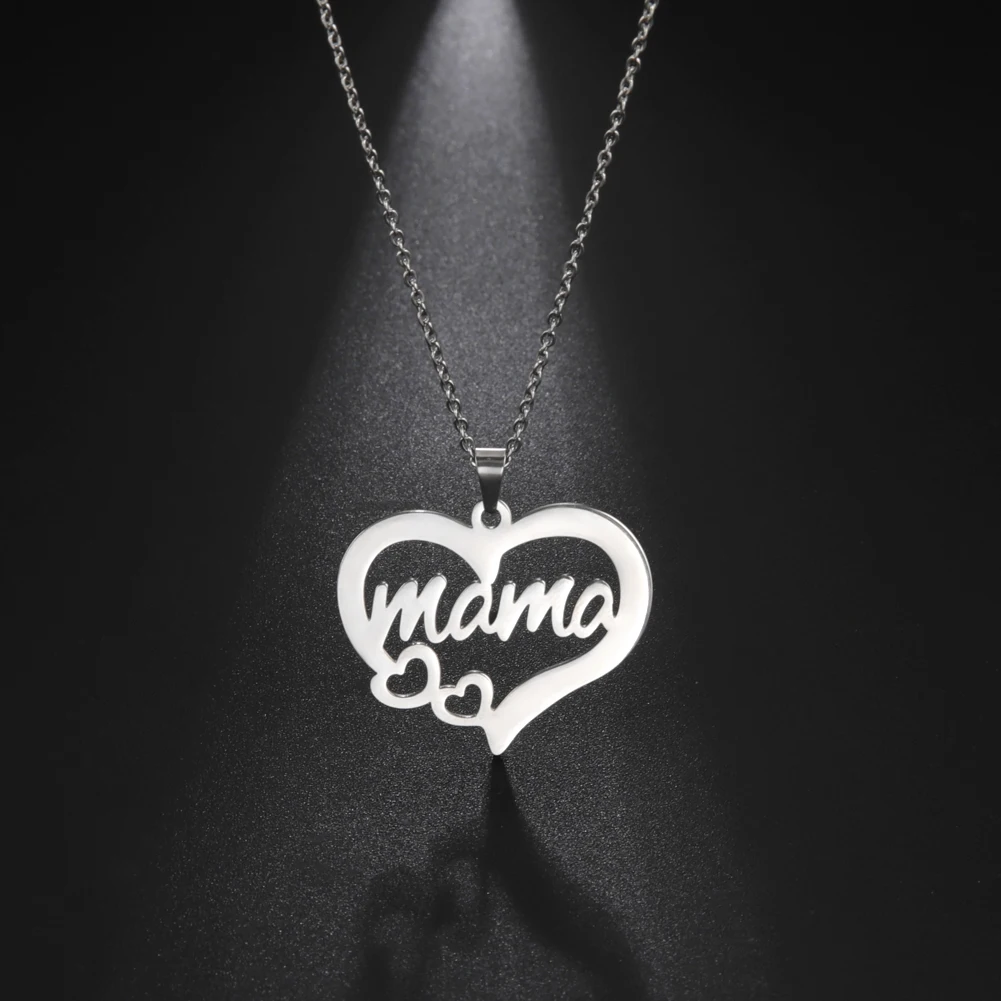 

Stainless Steel Mama Letter Pendant Necklace for Women Neck Chain Choker Trendy Family Jewelry Holiday New Gift for Mom