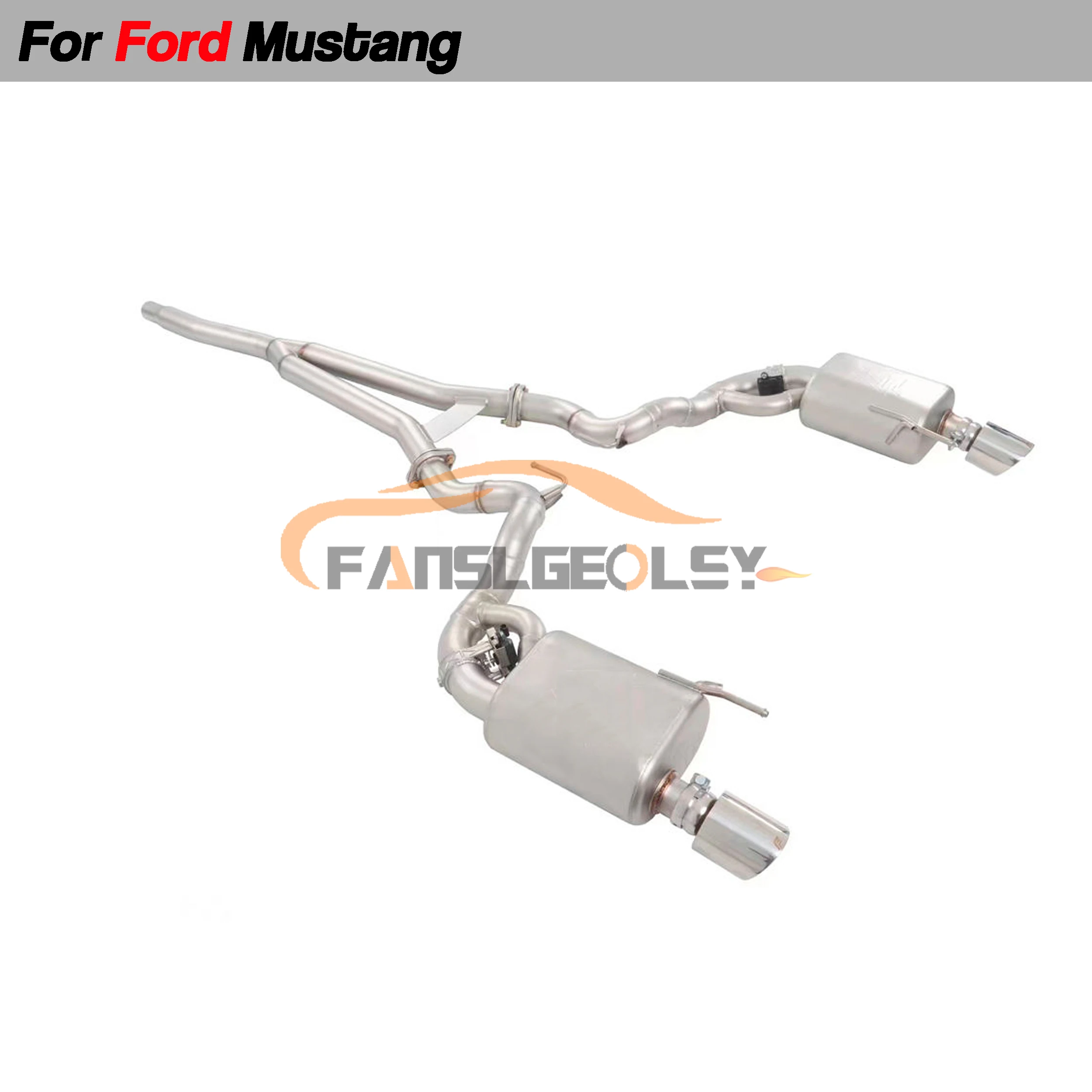 

For Ford Mustang 2.3T Stainless Performance Catback Exhaust System Valve With Muffler Pipes Tuning exhaust assembly